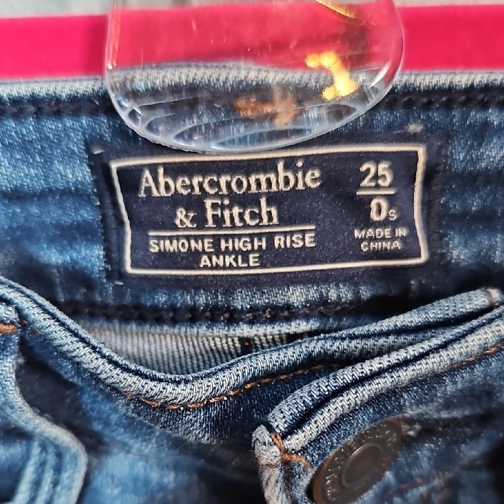 Abercrombie & Fitch Distressed Blue Simone High Rise Ankle Jeans - Picture 2 of 4
